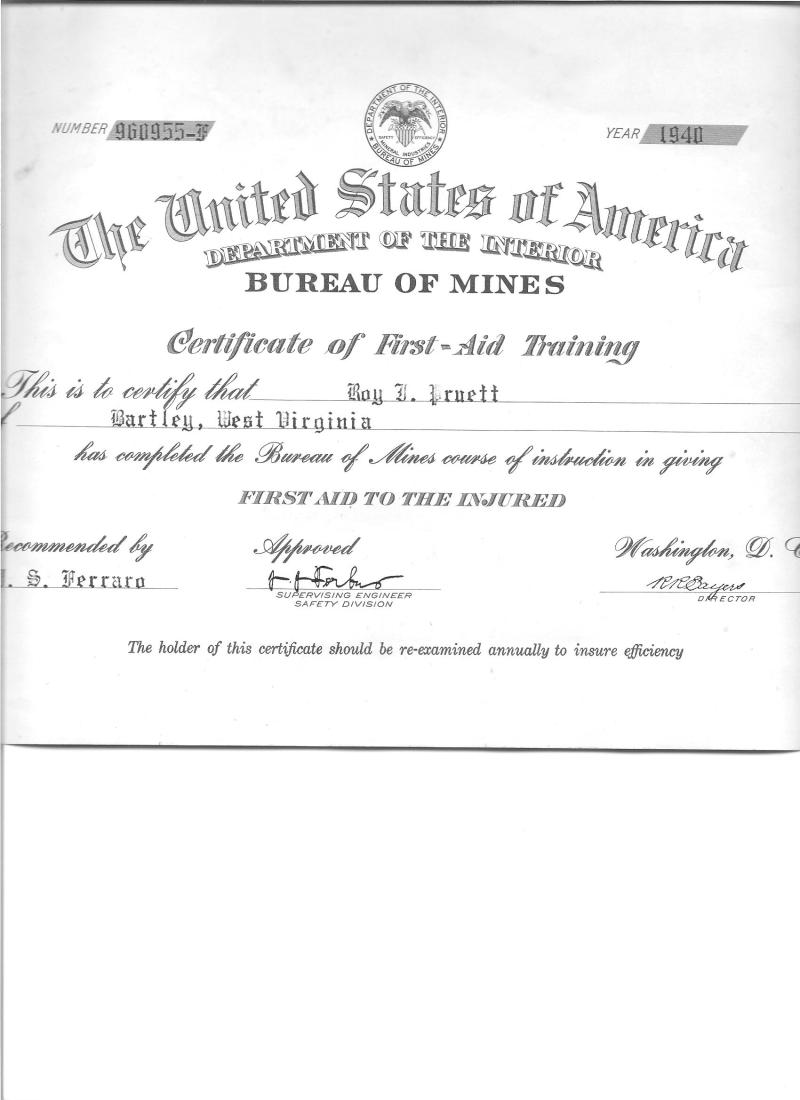 Certificate of First Aid