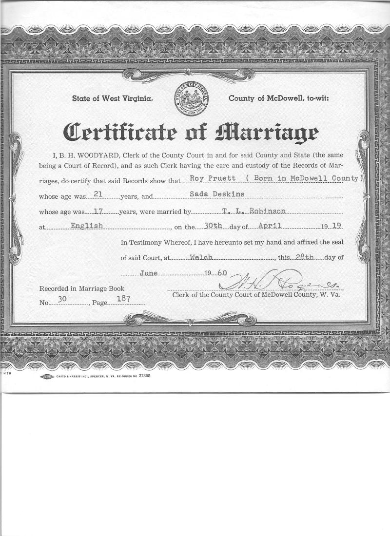 Marriage License