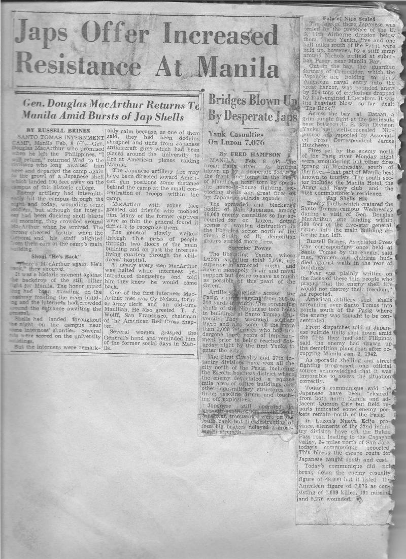 WWII newspaper article 