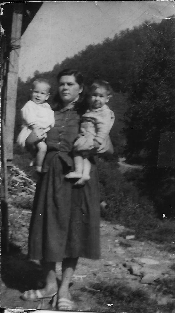 Eunice Ilene {Pruett} George holding twin nephews