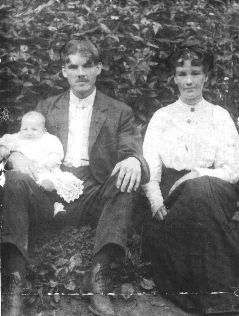 Harvey and Sarah {Atwell} Pruett holding daughter Ines