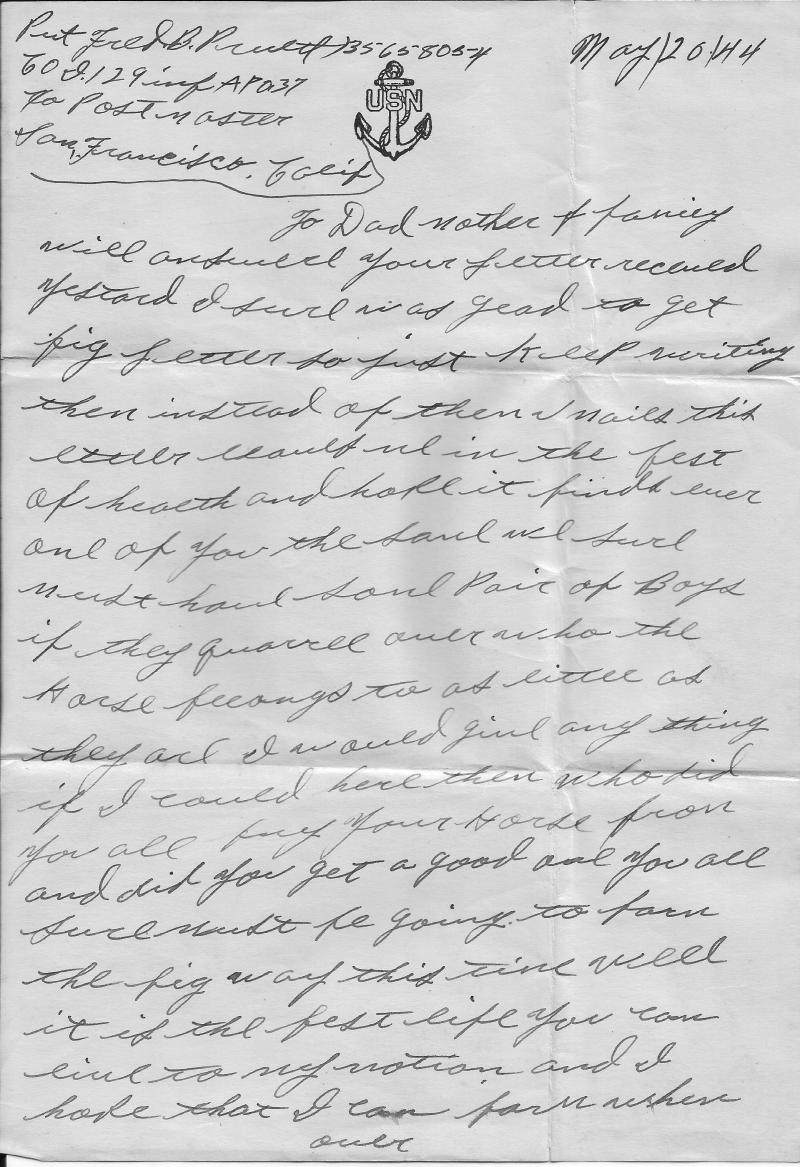 WWII letter dated May 1944