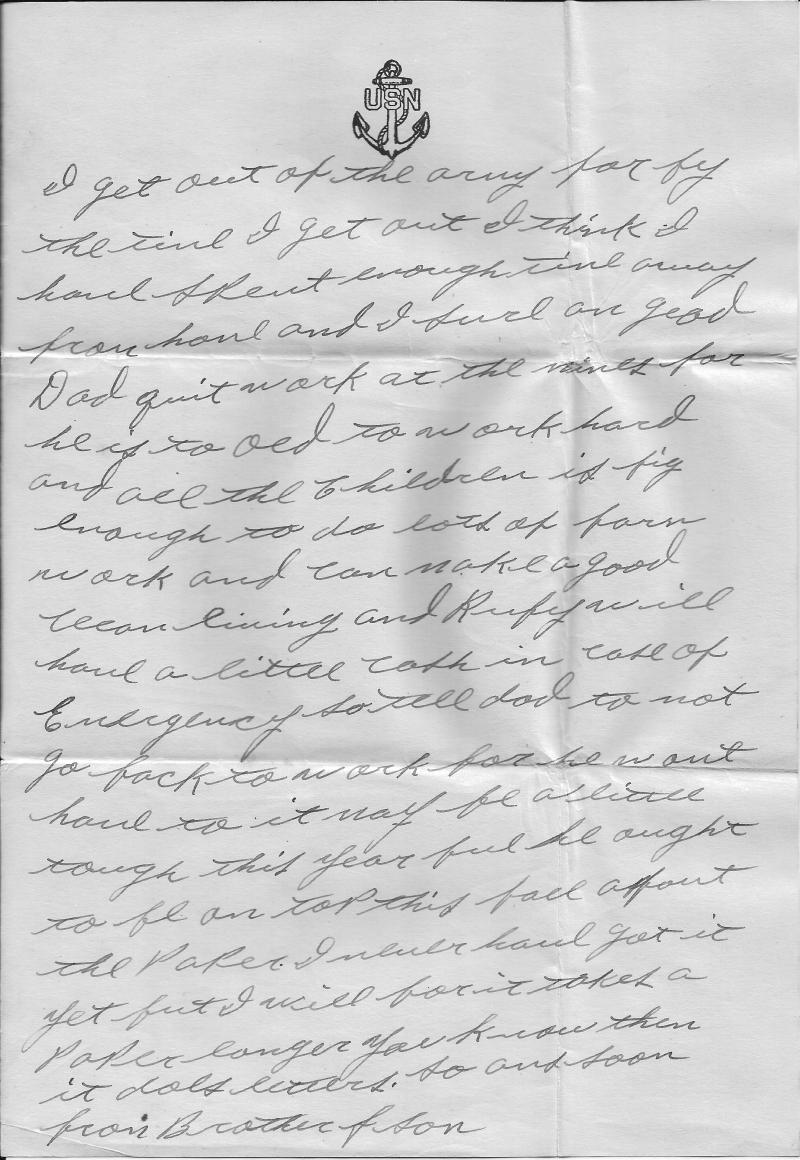 page 2 of WWII letter dated May 1944 