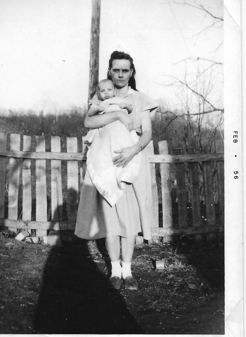 Delta Doris (Pruett) Rose holding son Allen